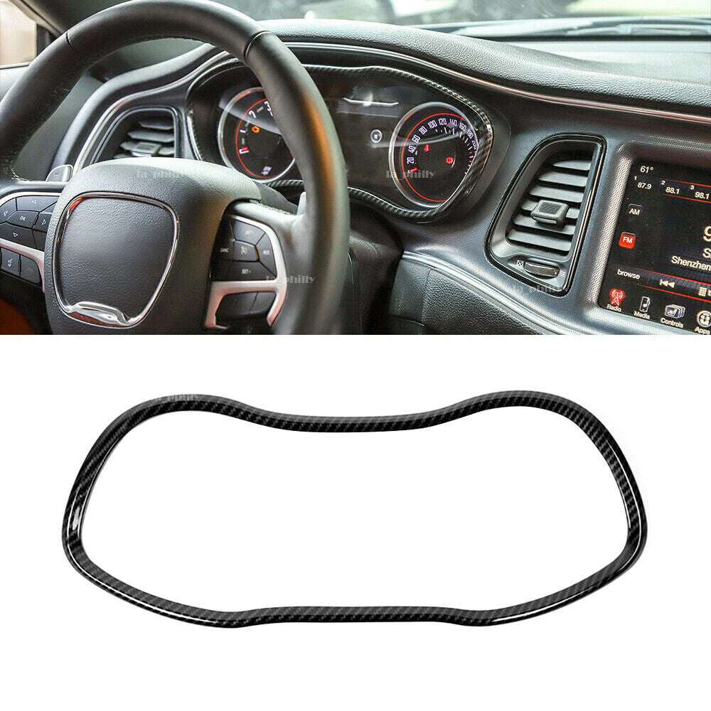 Dashboard Instrument Meter Frame Cover Trim Carbon Fiber for Dodge for Challenger