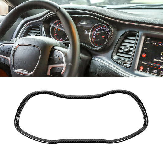Dashboard Instrument Meter Frame Cover Trim Carbon Fiber for Dodge for Challenger