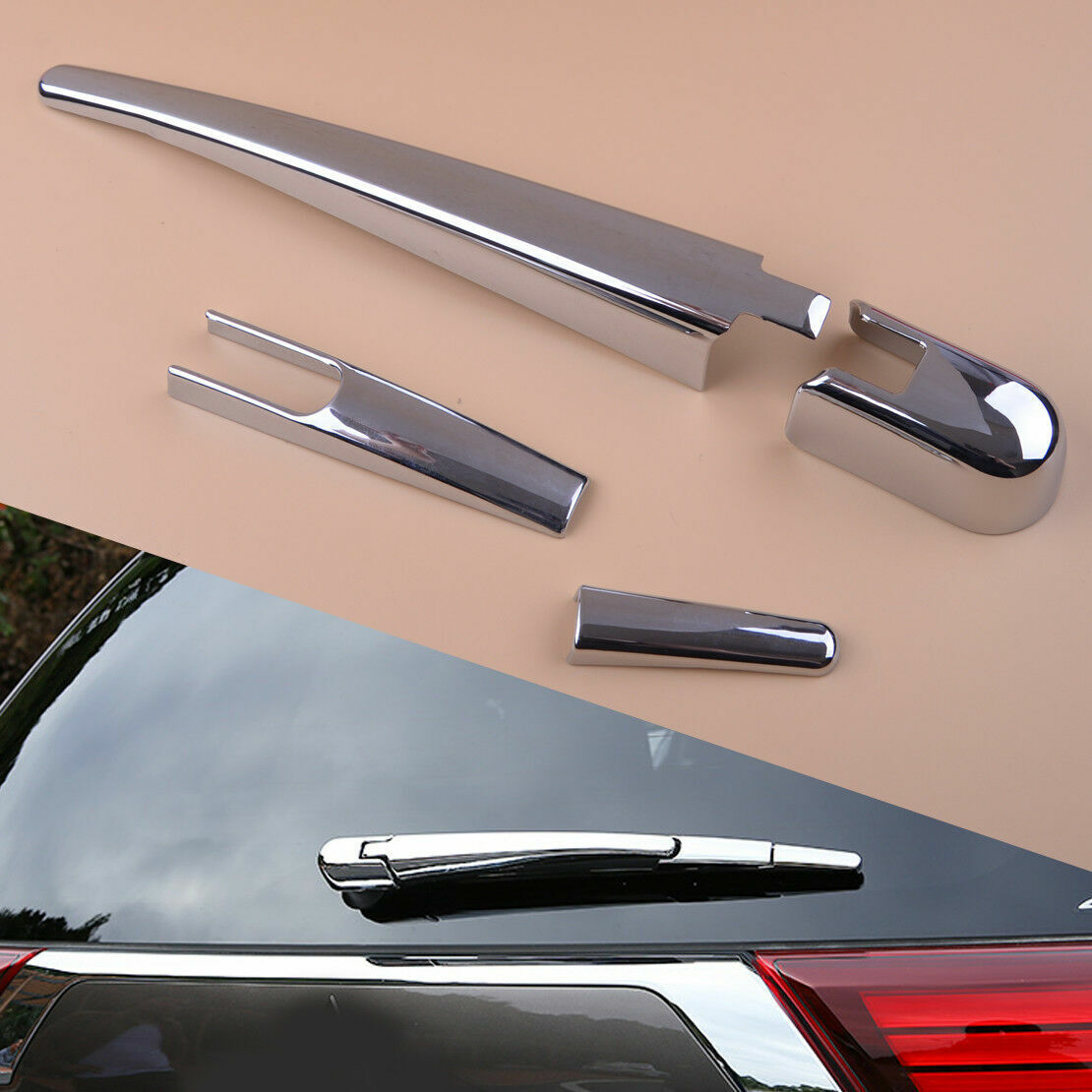 Chrome Rear Window Wiper Arm Blade Cover Trim for Mitsubishi Outlander 2013-2021
