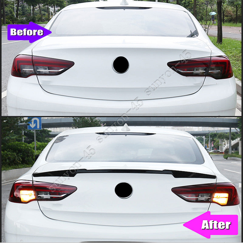 for Buick Regal 2018-2020 Glossy Black Rear Door Trunk Spoiler Tail Wing Cover