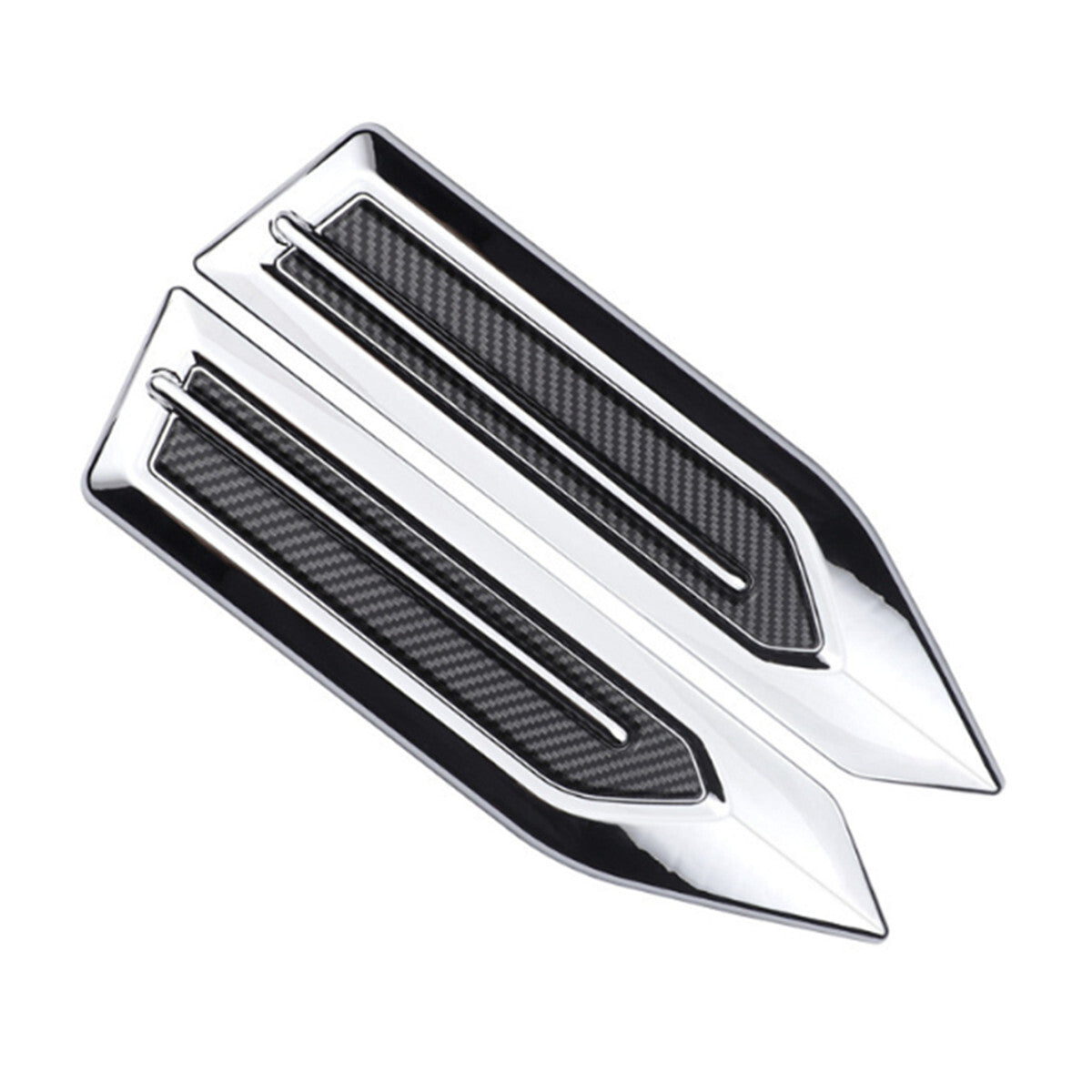 Chrome Car SUV Air Flow Fender Side Vent Decoration Sticker Accessories 2Pcs