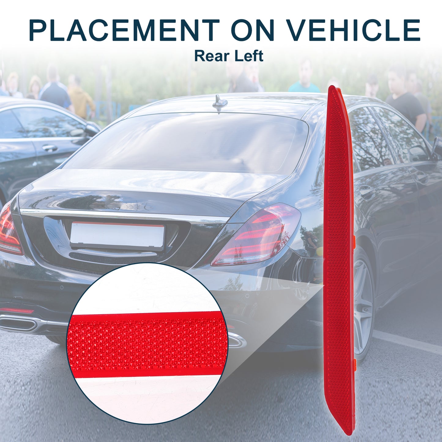 Rear left bumper reflector 2228200774, suitable for GLE350 2016-2018, Red. n