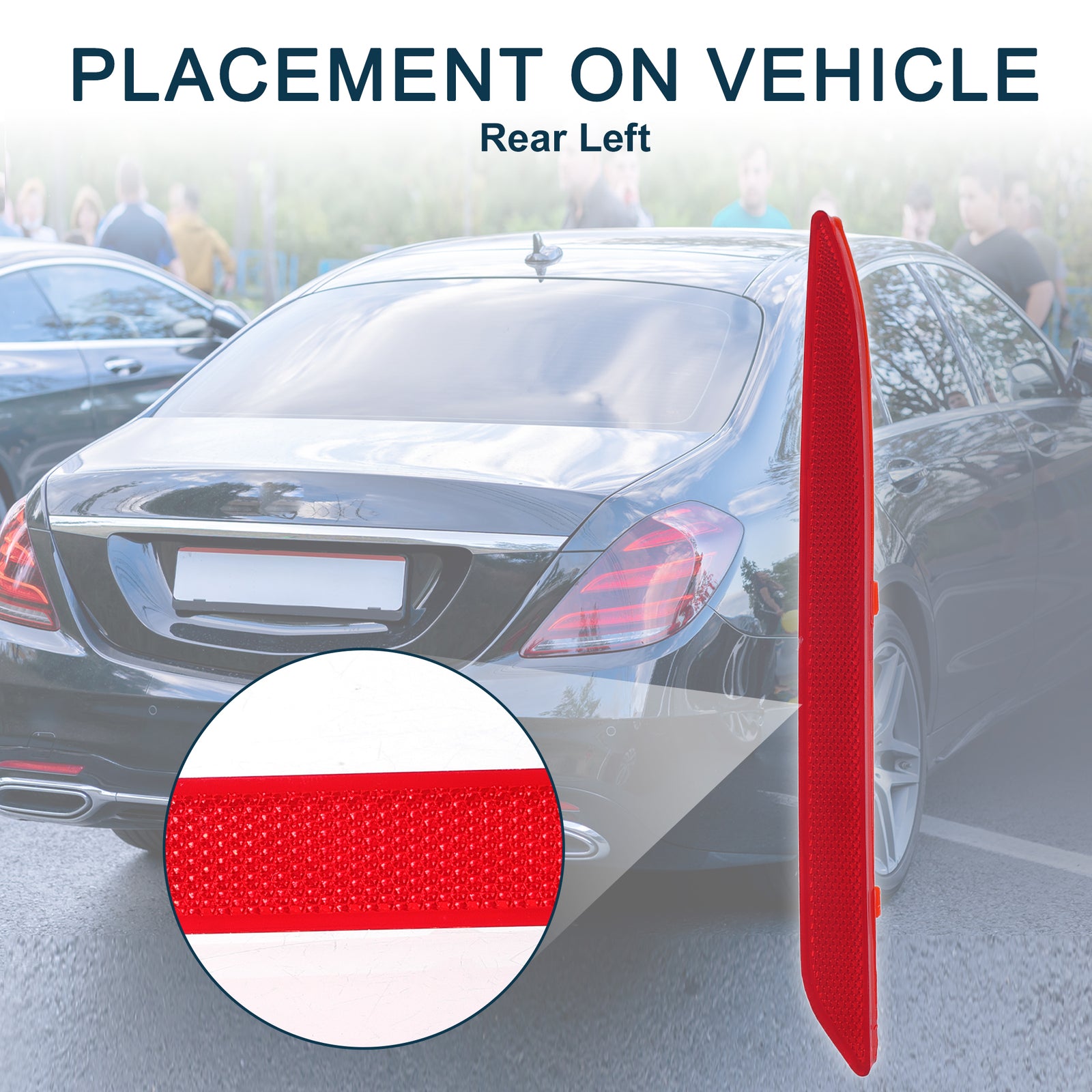 Rear left bumper reflector 2228200774, suitable for GLE350 2016-2018, Red. n