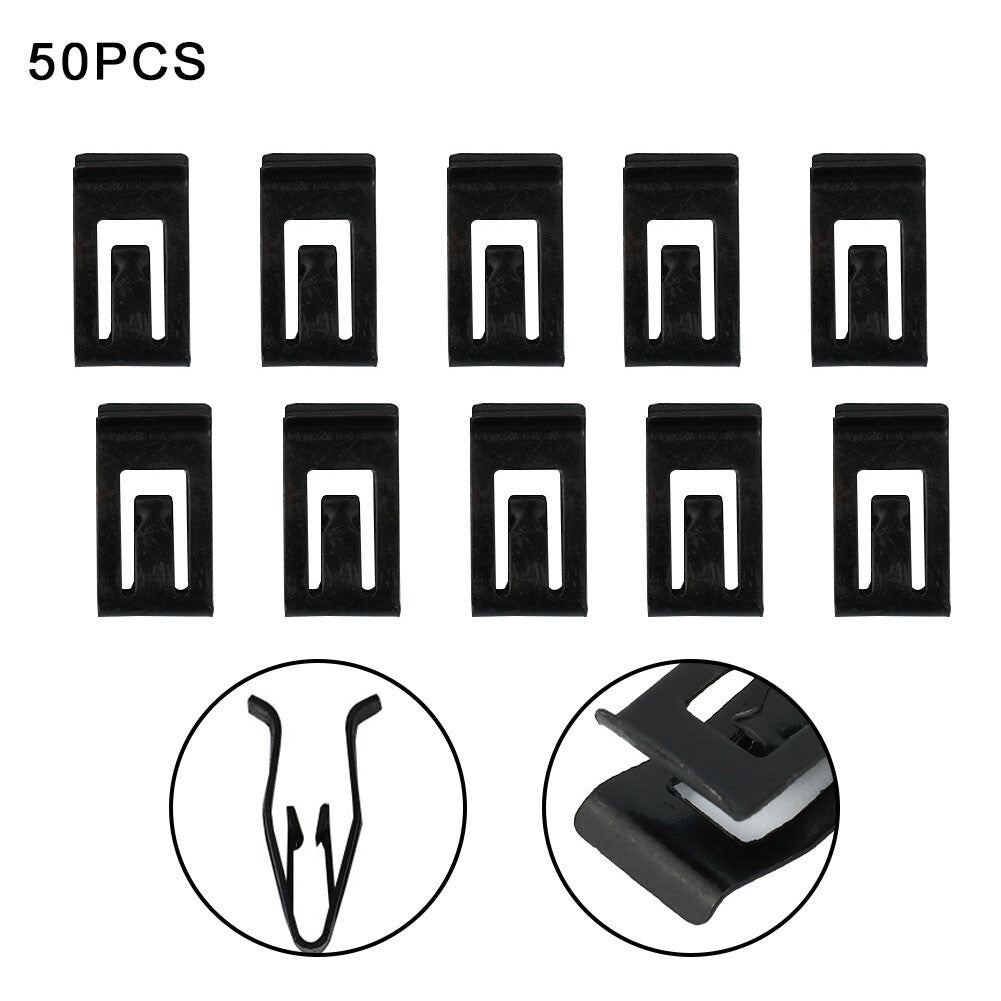 Automotive Bumper Car Clips Black Console Dash Dashboard Metal Retainer
