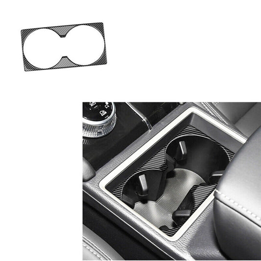 1x ABS Carbon Fiber Pattern Watercup Frame Trim for Mitsubishi Outlander 2022+