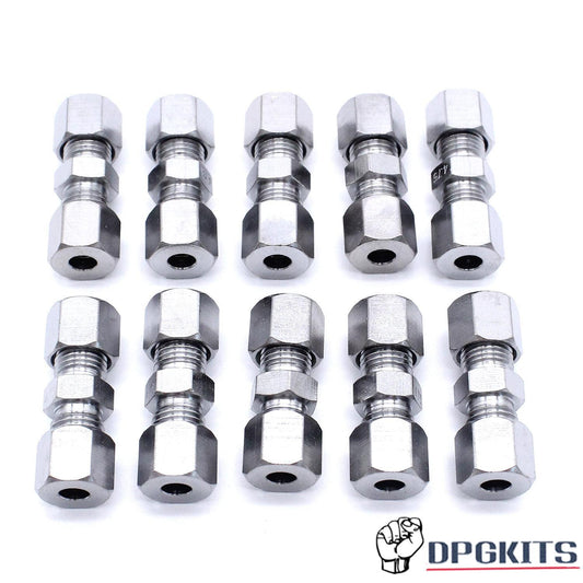 10Pcs Universal Brake Line Union Fitting Straight Connector Kits 3/16 OD