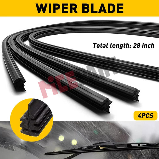 4 pcs 28Silicone Frameless Windshield Wiper Adhesive strip Compatible Car Bus