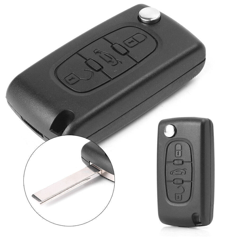 3 Button Flip Remote Key Fob Case Shell Cover for Peugeot 207 307 407 SW 308 Q