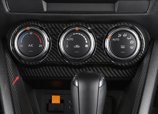 1P ABS Carbon Fiber Air Conditioning Switch Cover Trim for Mazda 2 CX-3 2016-21