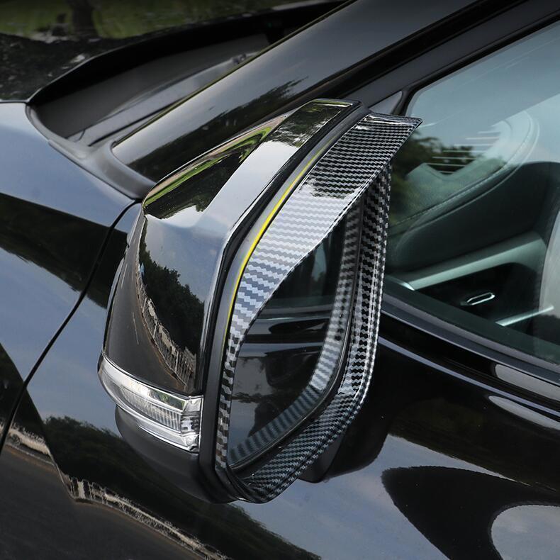 for Toyota Tundra 22-24 2X Carbon Fiber Mirror Rain Eyebrow Frame Cover Trim