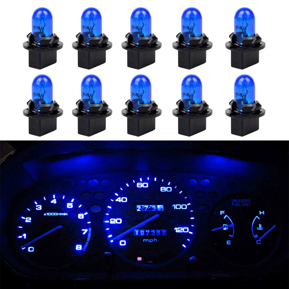 10 x T5 SMD Automotive LED Bulbs, Dashboard Instrument Interior Blue Accessories - n