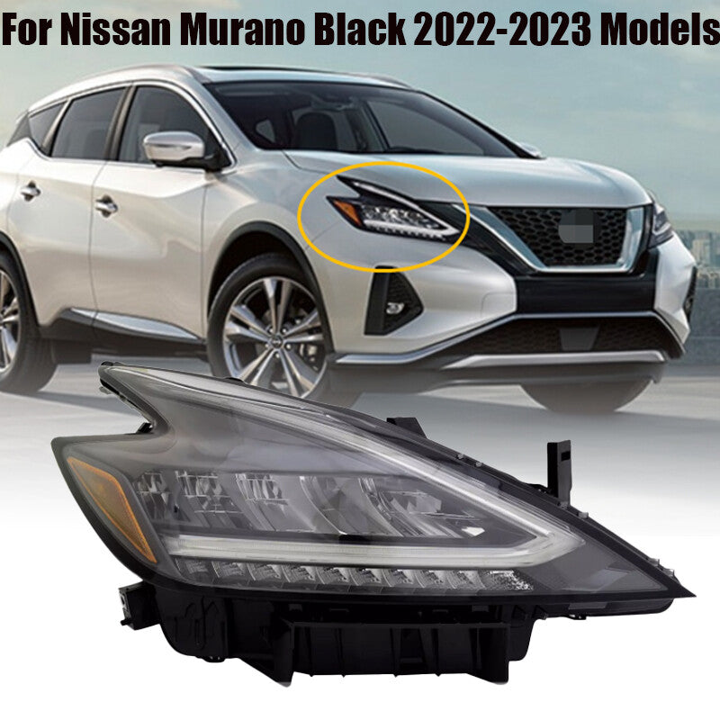Right Side For Murano Black 2022-2023 Models RH LED Headlight n