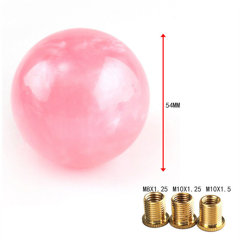 1*Marble Style Round Ball Shift Knob Universal Gear Shifter Head with 3 Adapters Q