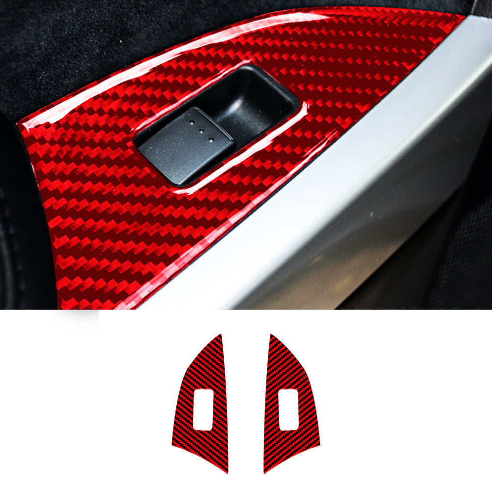 for Dodge for Challenger 2015-2020 Red Steering Wheel Trim Cover Decor Carbon Fiber v
