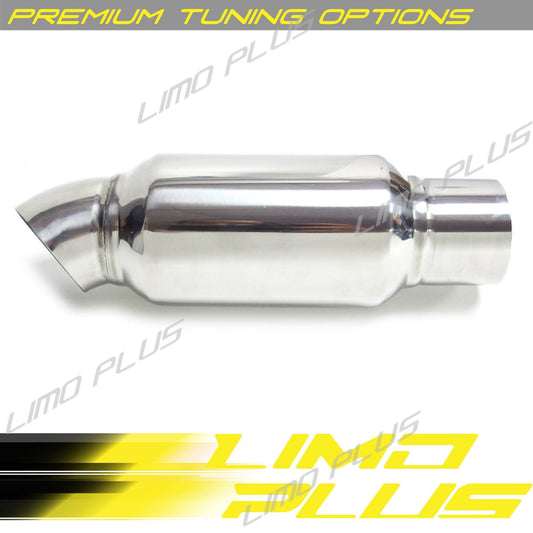 25 Inlet/Outlet 11 Long Exhaust Turbine Muffler Stainless Resonator Dual Wall v