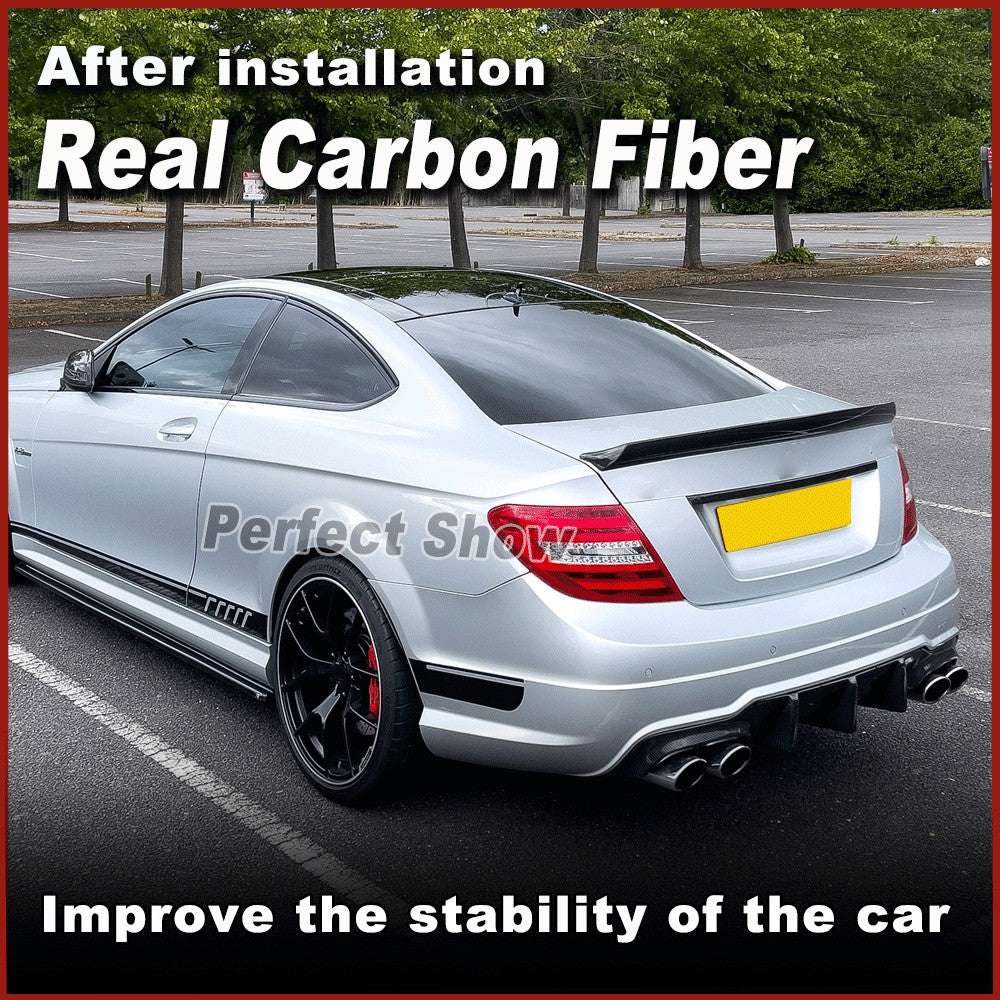 for Benz C204 C200 C350 C63 Coupe 08-14 REAl Carbon Rear Trunk Spoiler Wing Lip
