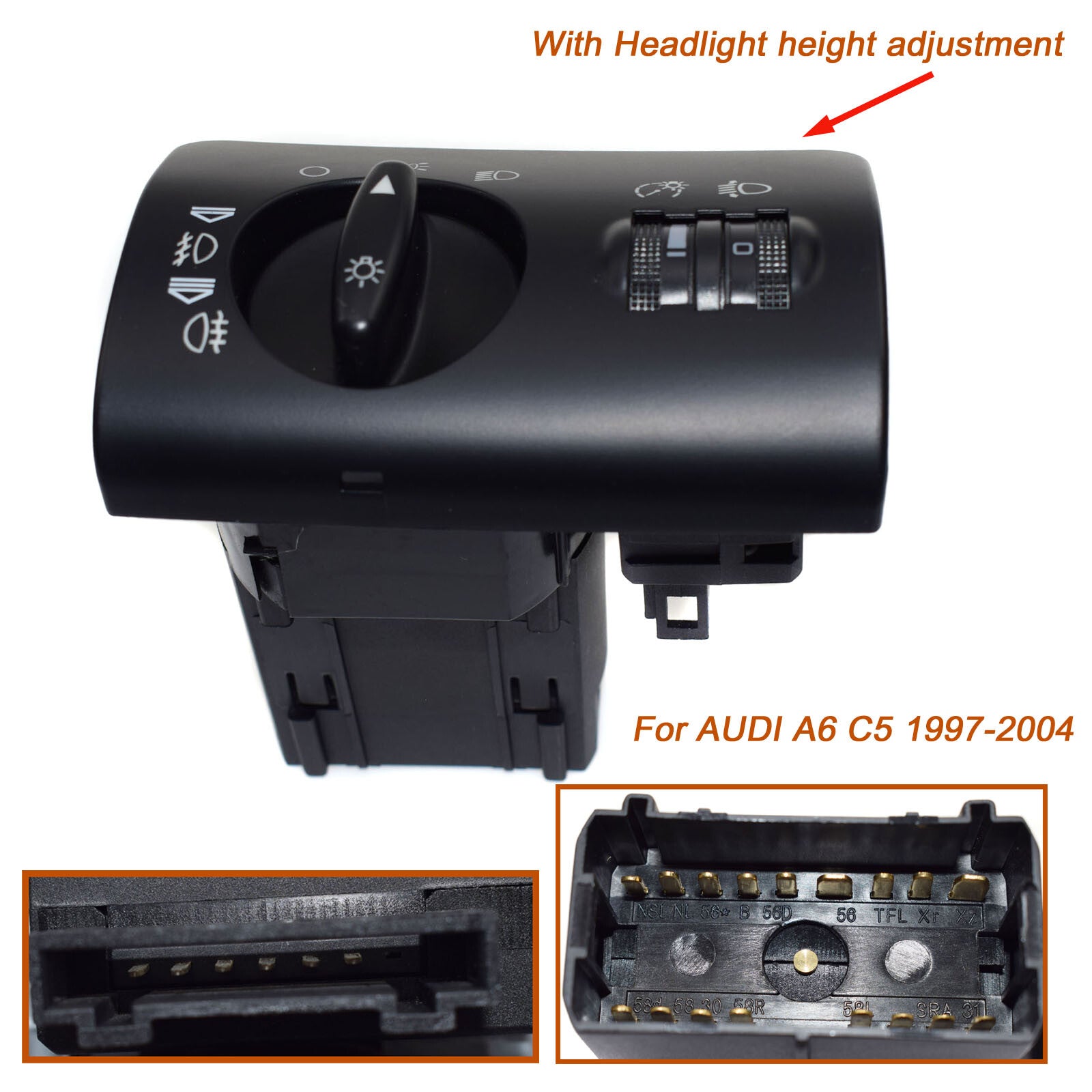 Headlight and fog light switch dial control 4B1941531F is suitable for Audi A6, S6, C5, and Allroad. n