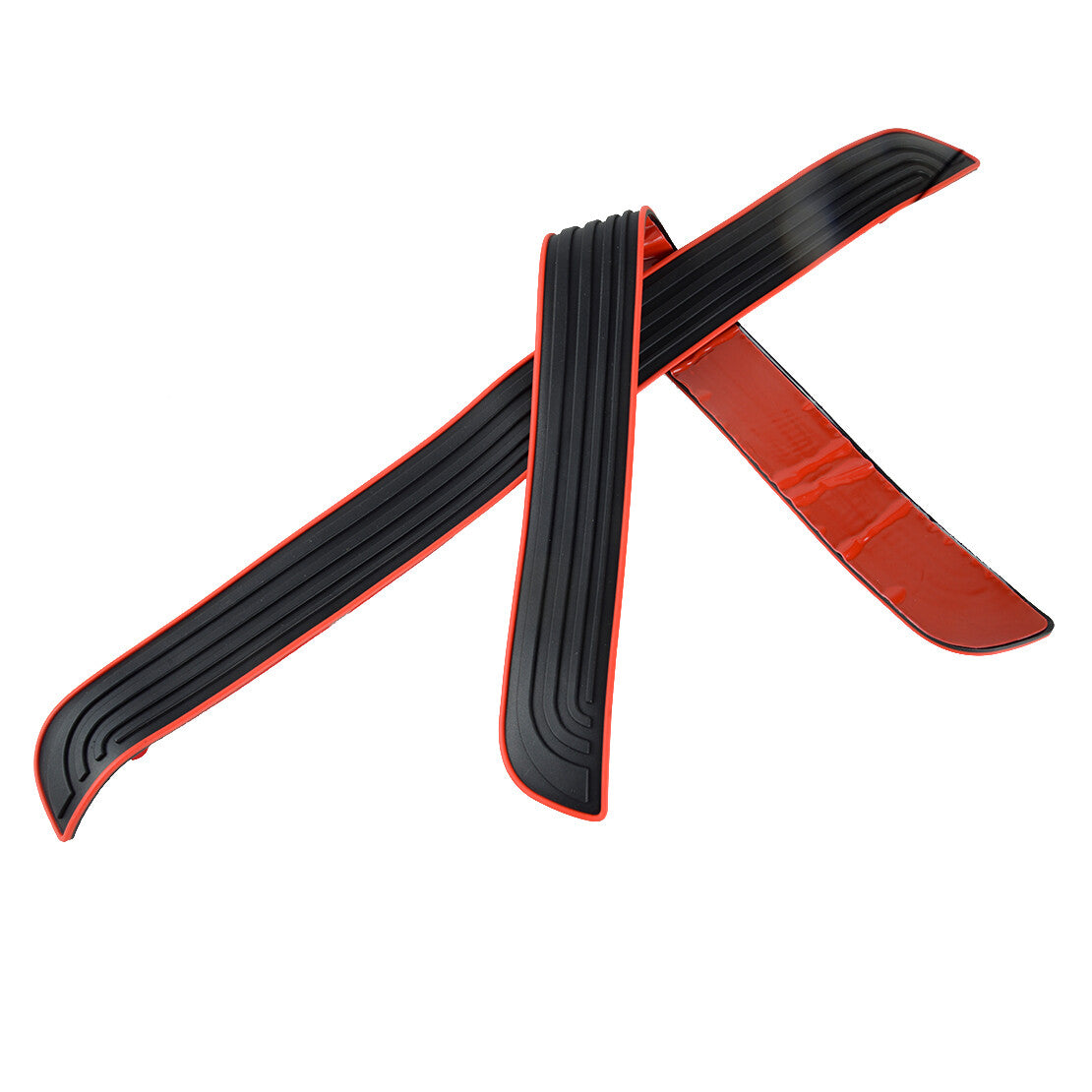 4x Rubber Car Door Step Plate Sill Scuff Cover Decal Sticker Protector Guard