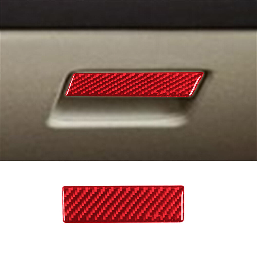 Red Carbon Fiber Glove Box Handle Cover Trim for Lincoln for Navigator 2007-2014