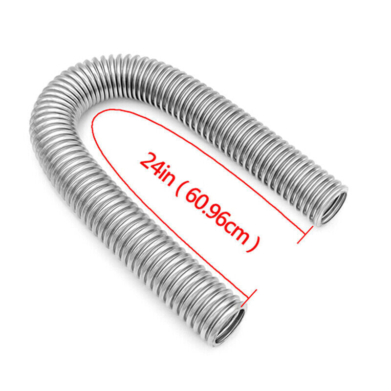 1-5/8 inch radiator hoses, upper/lower 24 inch flexible stainless steel with chrome caps. n