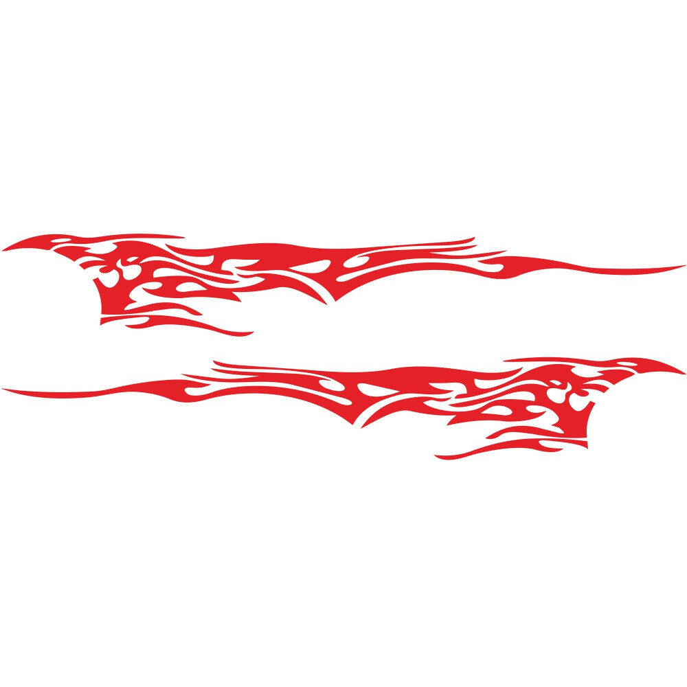 Red Flame Decal Set Large Graphic Body Vinyl Sticker For Car Truck Accessories