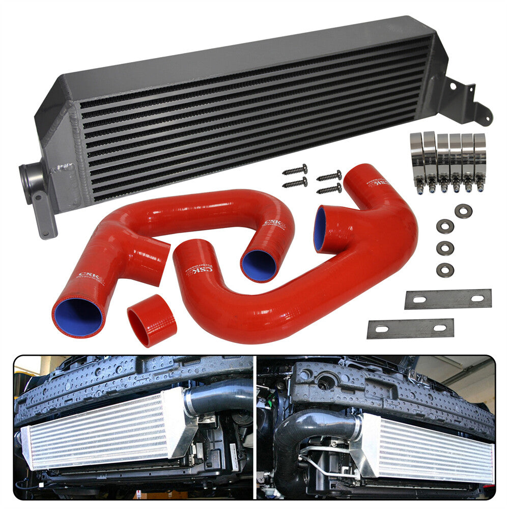 Upgrade Twin Intercooler + Hose Kit for VW for Golf R GTI MK7 2.0T 15-17 Performance