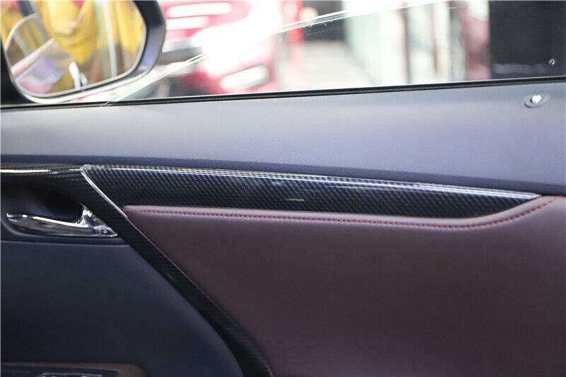 Inner Door Panel Cover Trim Interior Fit for Lexus RX 2016-20 Black Carbon Fiber