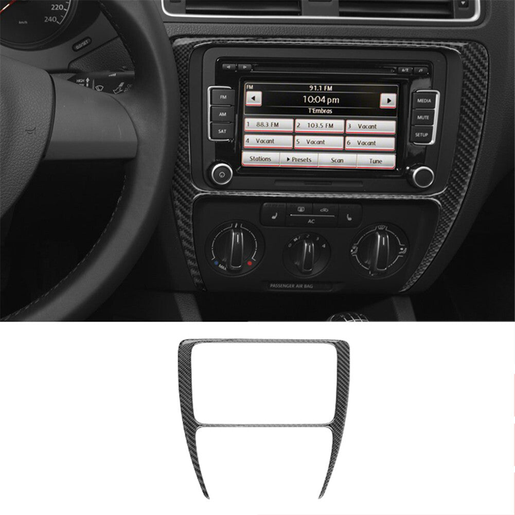 Carbon Fiber Central Console Frame Cover Trim for Volkswagen for Jetta Sedan 2011-14