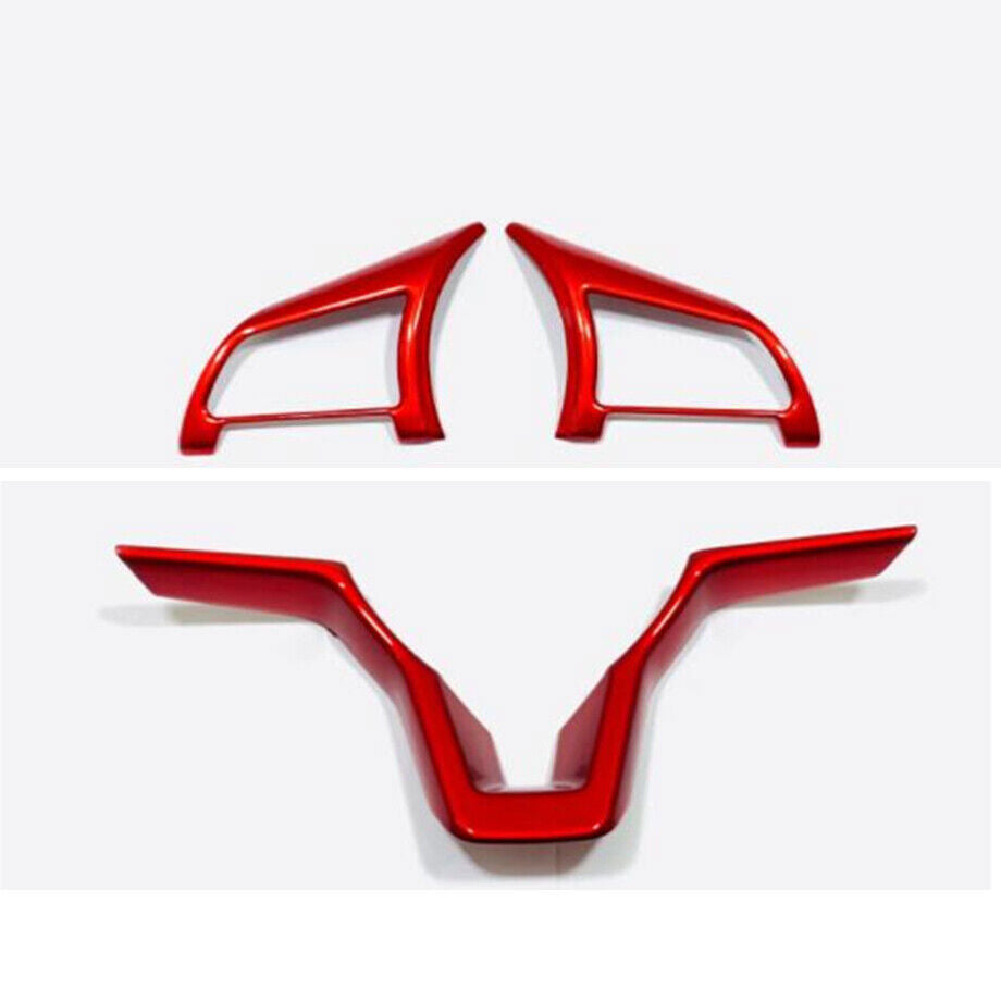 3PCS For Sentra Red ABS Inner Steering Wheel Cover 2020-2024 Trim Decor B n