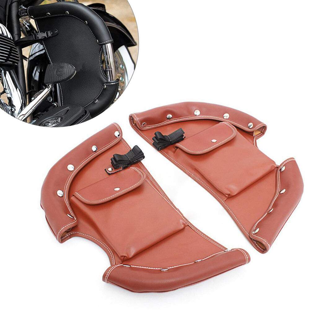 Brown Soft Lowers Chaps Engine Guard Cover Leg Warmer For Indian 2014-2022