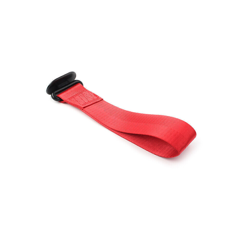 Racing Car Tow Towing Strap Belt Rope Rally Hook Universal Rear/Front Bumper Red