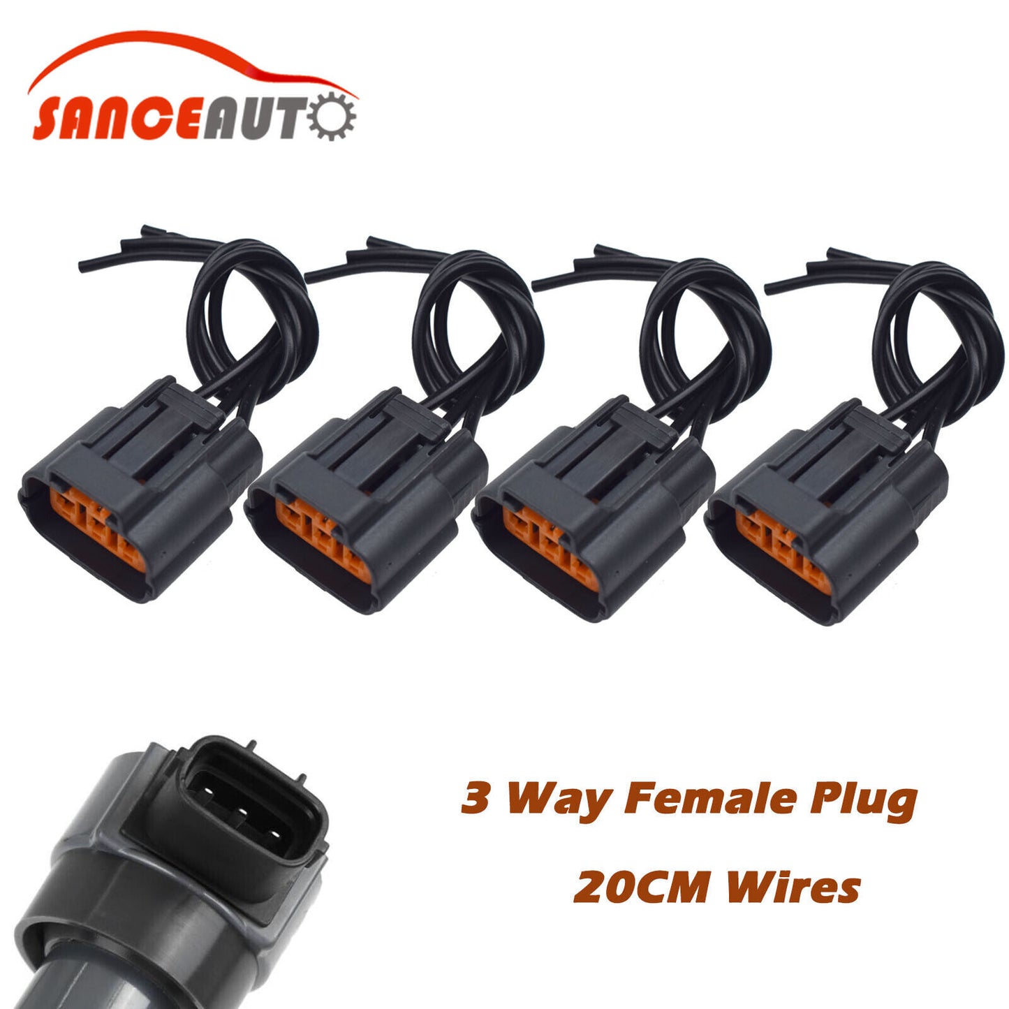4PCS 3 Way Ignition Coil Plug Female Connector Pigtail for DODGE New n
