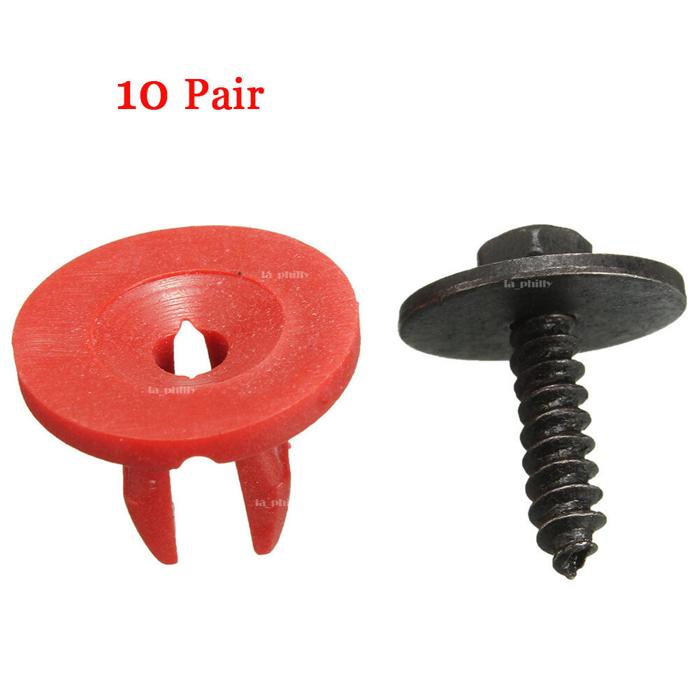 10x Engine Undertray Cover Clips + 10x Buttom Shield Guard Screws for Ford C-Max Q