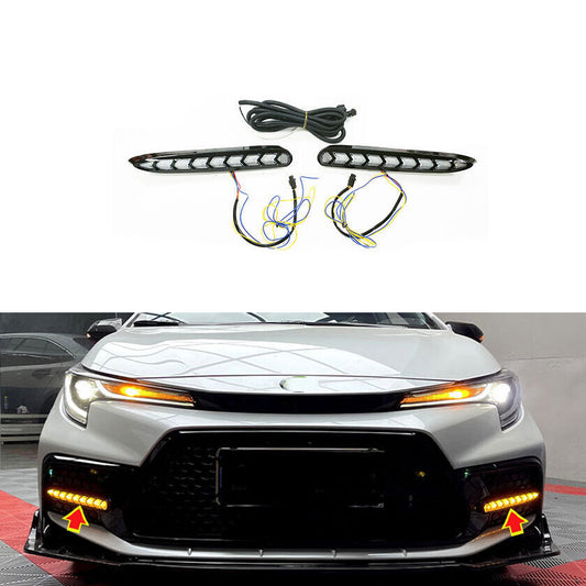 For 2020-22 for TOYOTA for COROLLA SE XSE LED DRL FRONT DAYTIME RUNNING LIGHTS FOG LAMPS