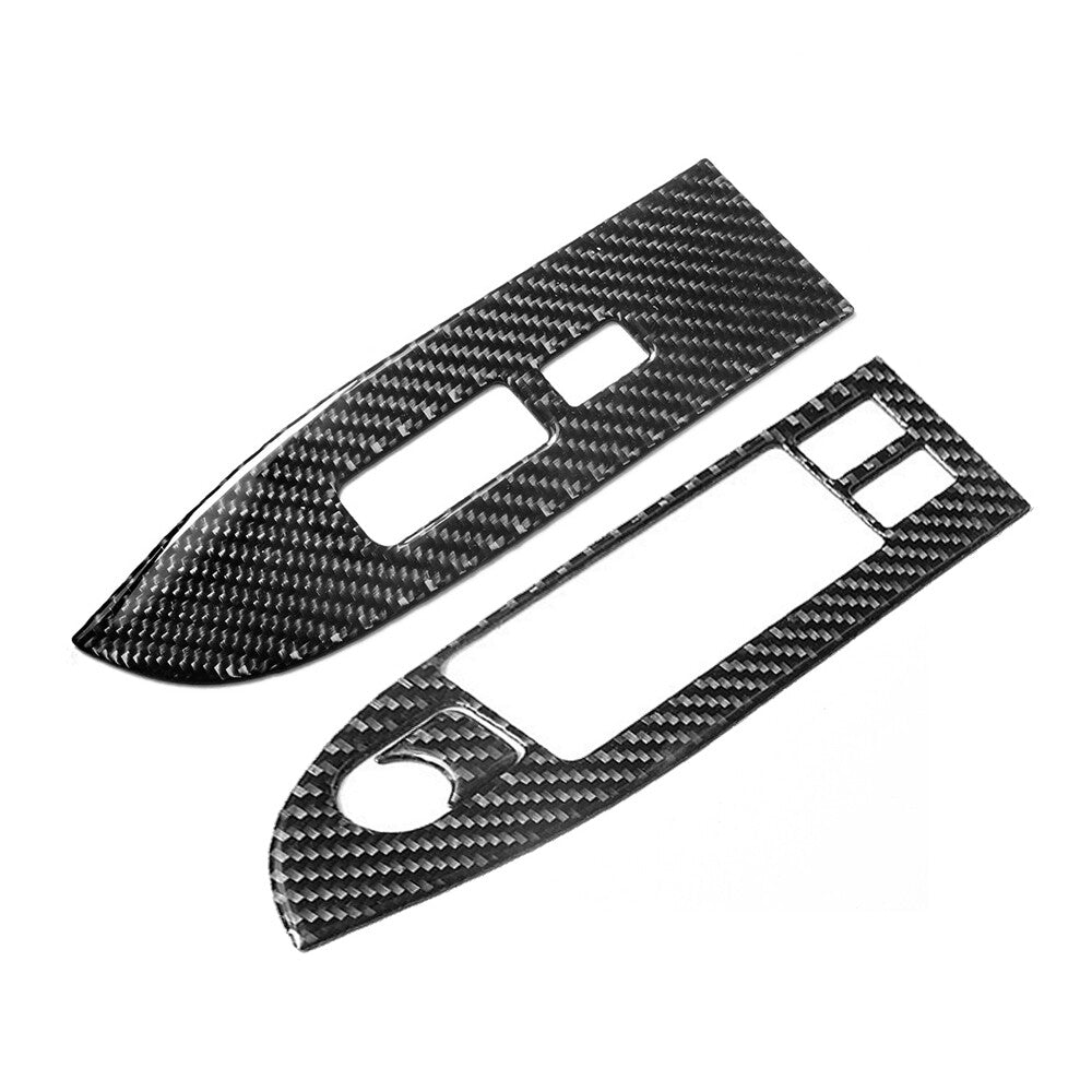 2x Carbon Fiber Front Window Switch Panel Trim for Suzuki Grand Vitara 2006-2013