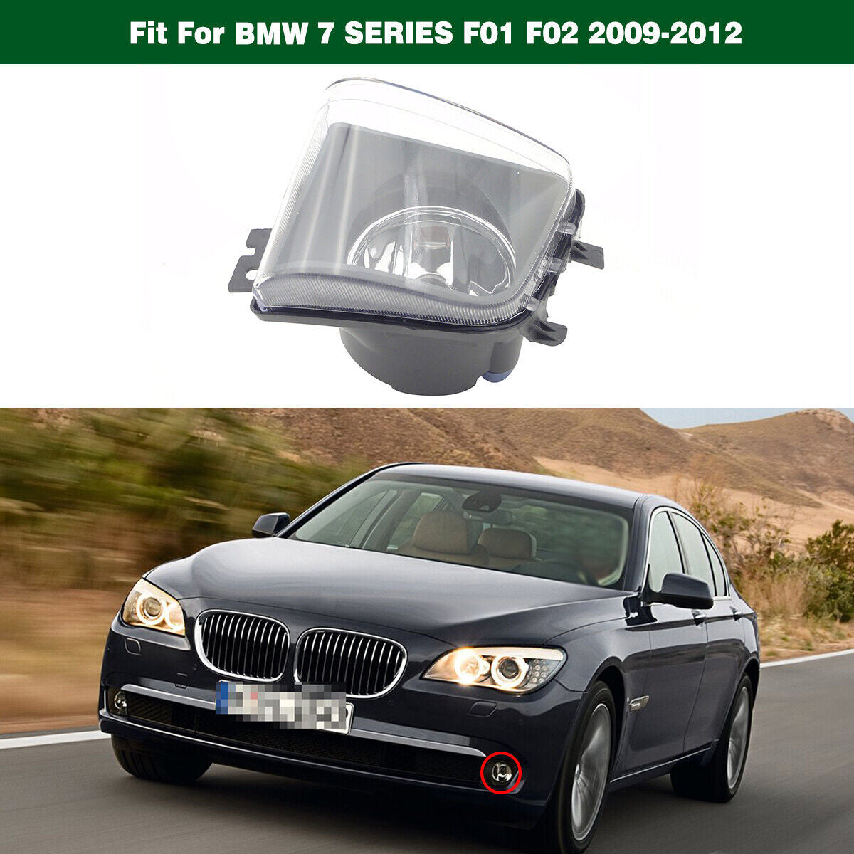 1Pcs Left Front Bumper Clear Fog Light Lamp for BMW 7SERIES F01 F02 2009-2012