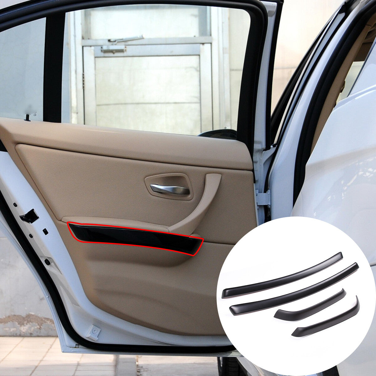 Matte black exterior door handle cover decoration suitable for @ Tundr @ 2022-23- v