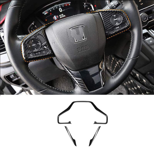 for Honda CR-V 2017-2022 Carbon Fiber Car Steering Wheel Frame Trim Decor Cover