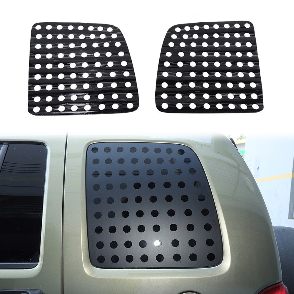 Black PVC Rear Triangular Window Glass Sticker Cover for Jeep Liberty 1999-2007