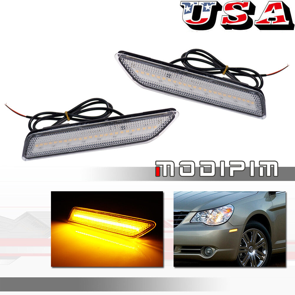 Suitable for Chrysler Sebring 2007-2010 transparent lens amber LED front marker light kit- v