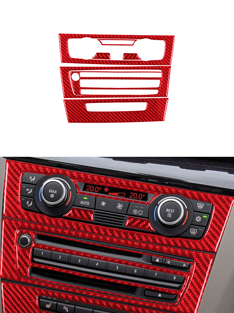Red Carbon Fiber Center Air Vent Frame Trim for Jeep for Wrangler 2007-2010 Type A v