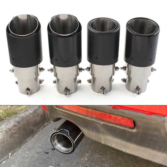 Automobile Exhaust Pipe Muffler Inter 76mm Round Outlet 101mm Car Exhaust Tip Q
