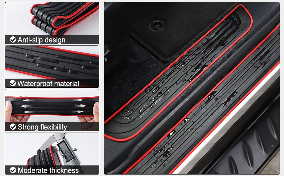 4x Rubber for Toyota Prius for Avalon Car SUV Door Scuff Sill Covers Step Protector