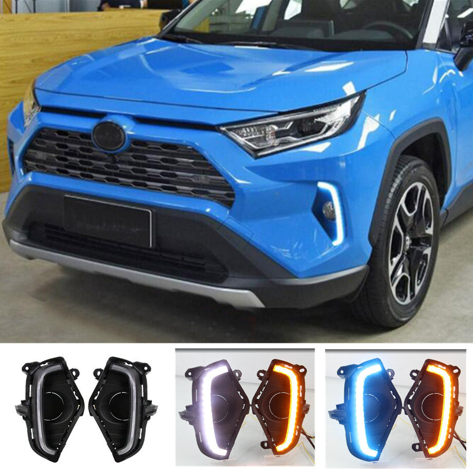 For 2019-2023 RAV4 3 Colors Front LED Fog Lamp DRL Daytime Running Lights v