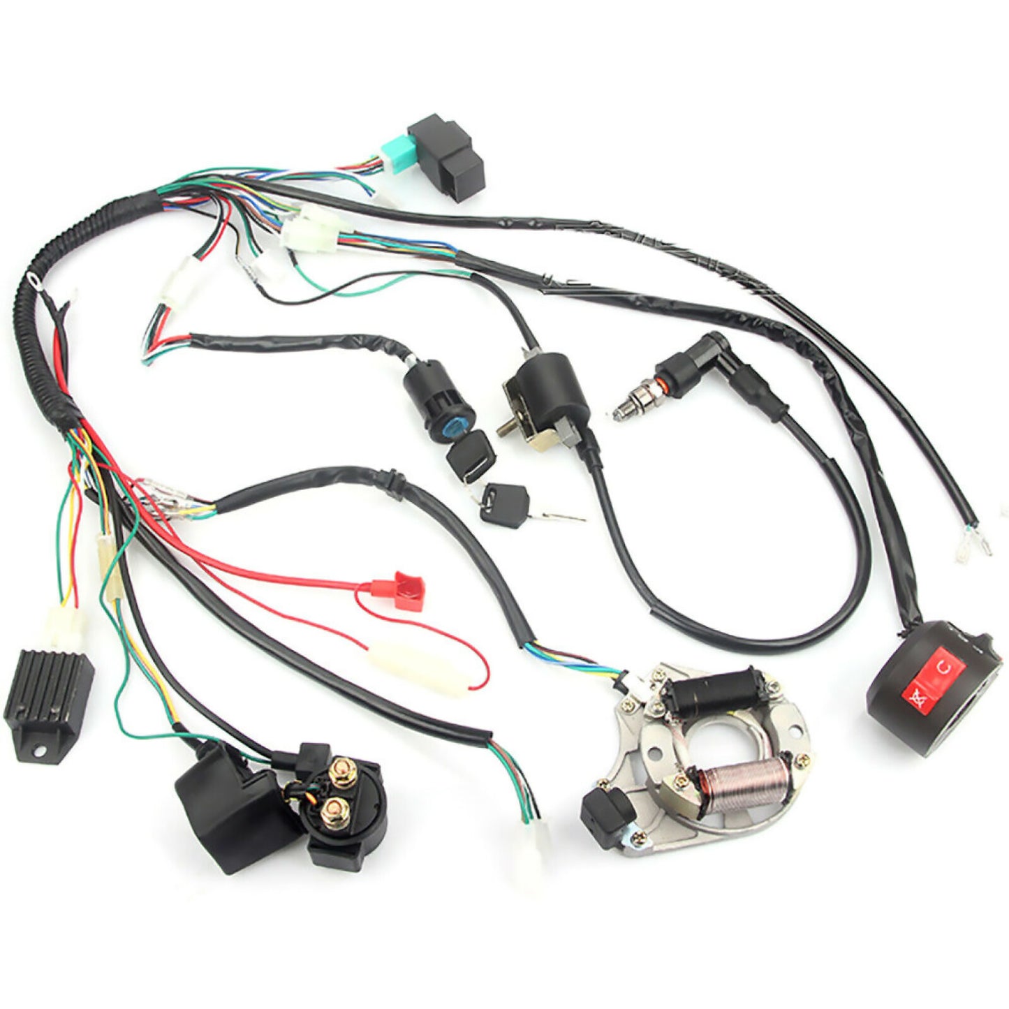 New CDI Ignition Electric Start Quads Wire Harness For ATV 50/70/90/110/125CC E