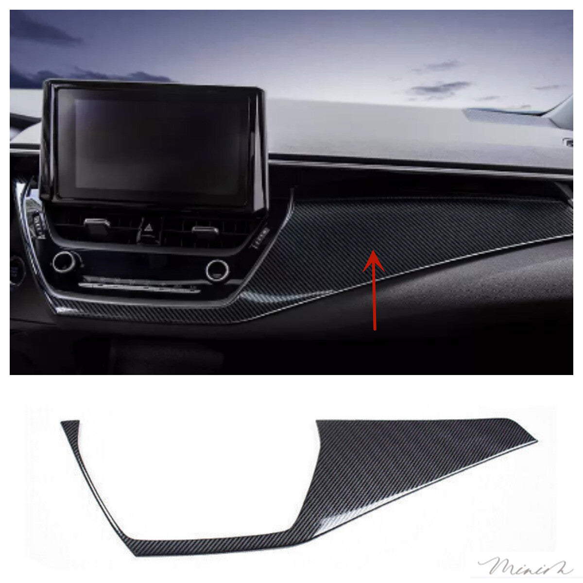 Steel Carbon Fiber Center Console Dash Panel Trim for Corolla 2021-2023 B n