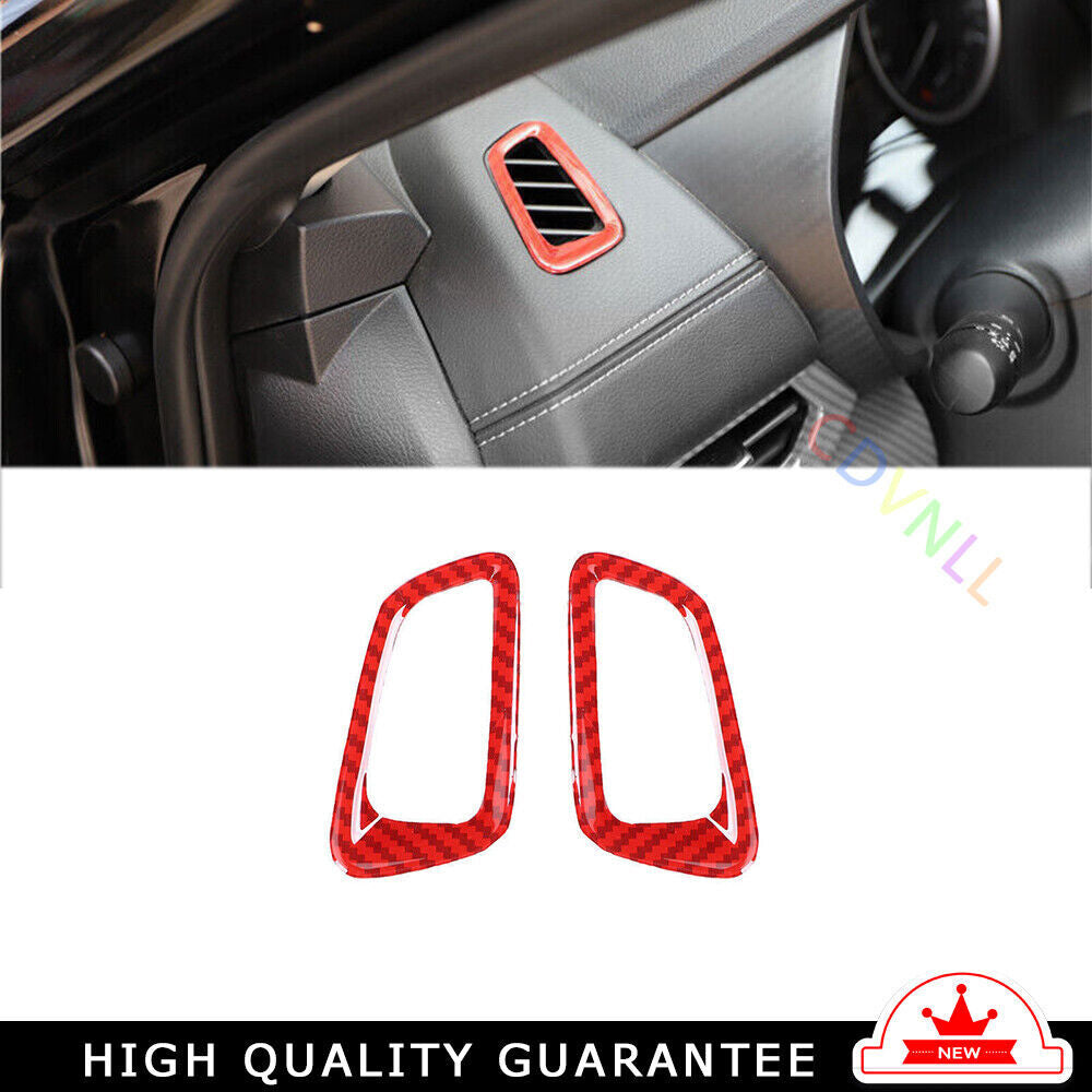 Instrument LR Air Outlet Vent Trim for Nissan Sentra 2020-22 Red Carbon Fiber