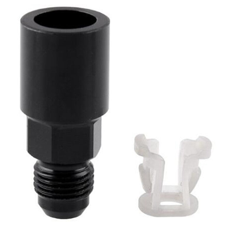 Black AN6 -6AN Fuel Adapter Fitting to 5/16 Female Quick Connect LS W/ Clip Q