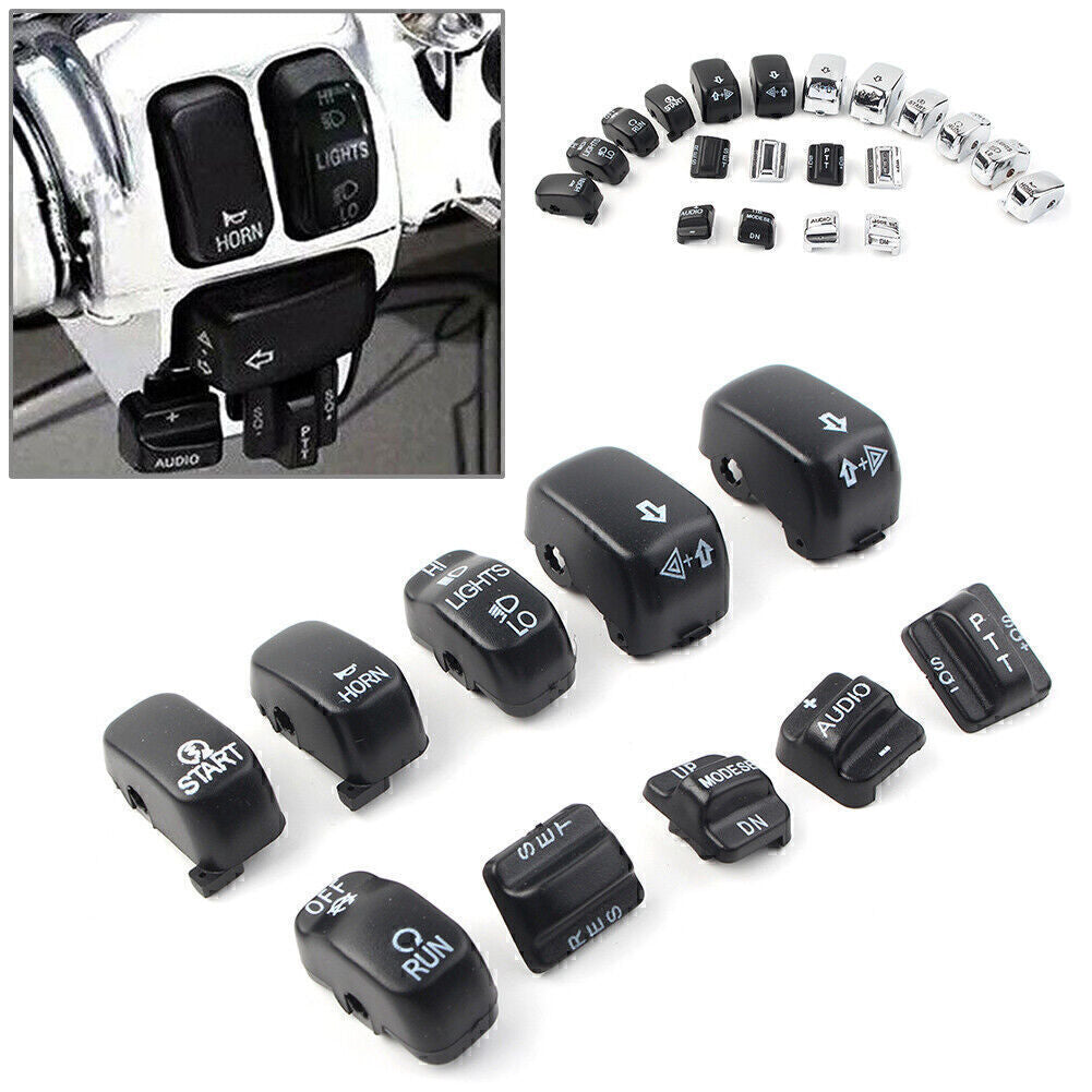 10-Piece Set for Harley Touring Handheld Control Switch Covers, Shells, and Button Caps (96-13) Q