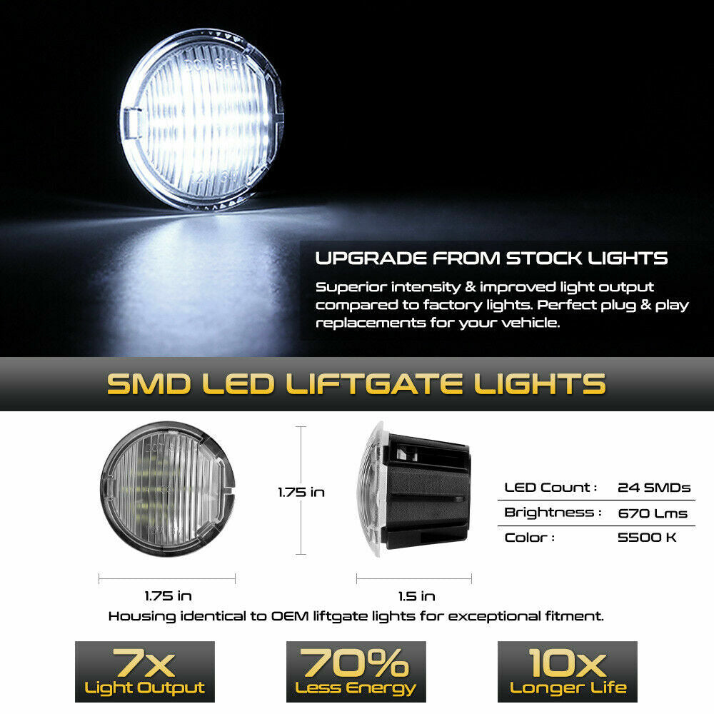 Chrome crystal white cargo trunk lift door LED light suitable for the 2006-00 for Jeep Commander- v